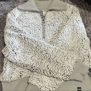 Sherpa Half-Zip cropped by PINK